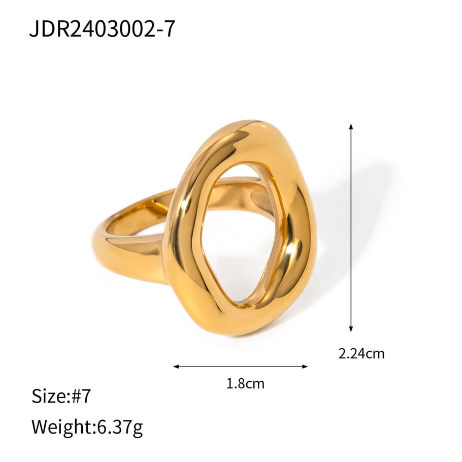 1 Stück Simple Series Europa und Amerika Ringförmige Edelstahl Goldfarben Plattierte Damenarmreifen 