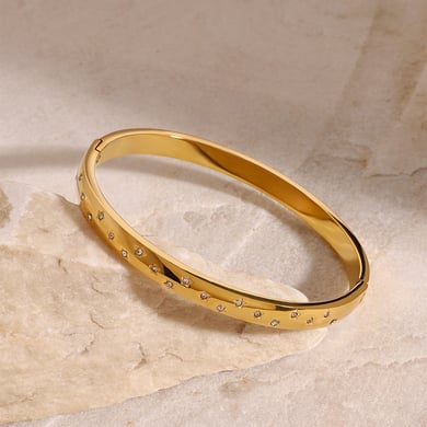 1 Stück Romantische Serie Europa und Amerika Stern Edelstahl Gold Farbe Überzogene Damen Armreifen h5 Bild2