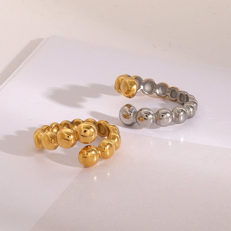 1 Pair Simple Series Original Design Annular Stainless Steel Gold Color Women's Single Rings Picture2
