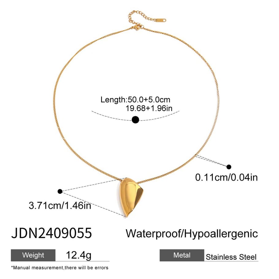 1 Piece Modern Series Classic Irregular Shape Stainless Steel Gold Color Women's Pendant Necklaces 