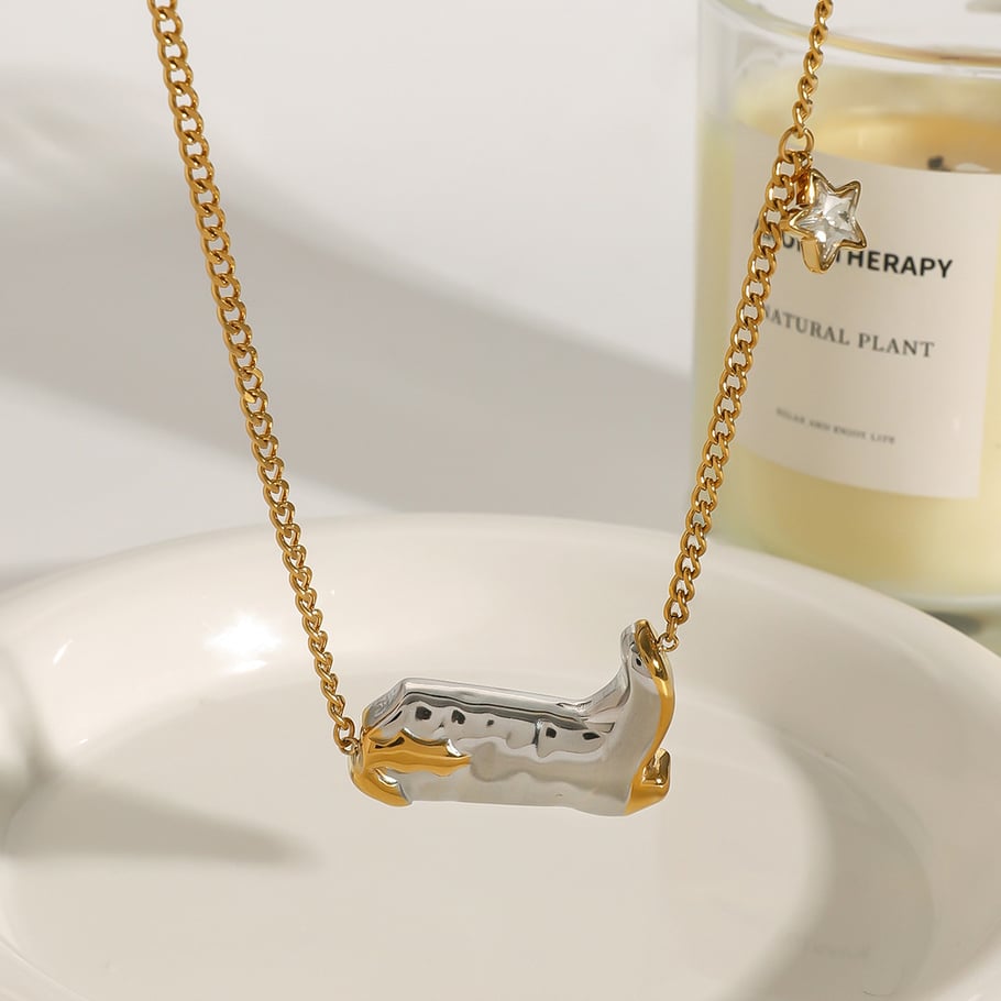 1 Piece Stylish Series Cowboy Boots Star Stainless Steel Gold Color Women's Pendant Necklaces Picture2