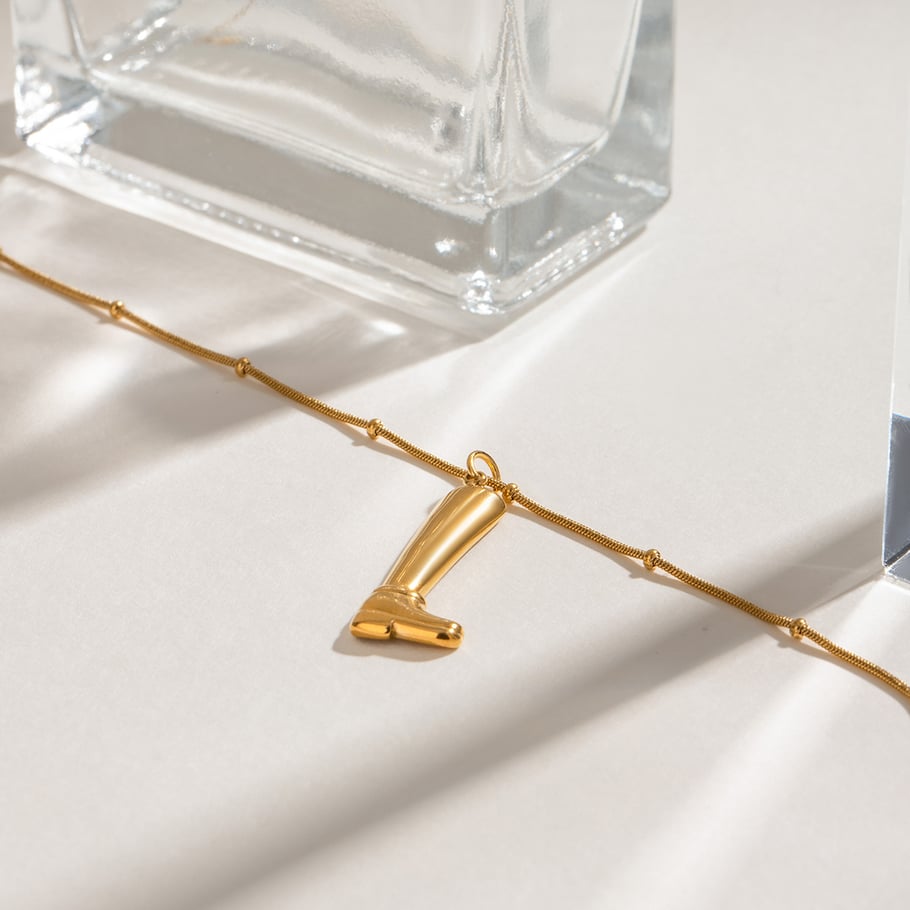 1 Piece Romantic Series Chic Irregular Boot Stainless Steel Gold Color Women's Pendant Necklaces Picture2