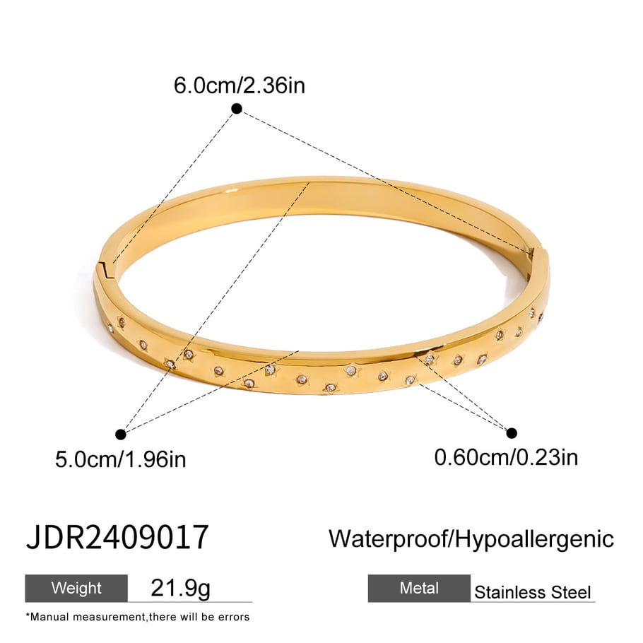 1 Stück Romantische Serie Europa und Amerika Stern Edelstahl Gold Farbe Überzogene Damen Armreifen 