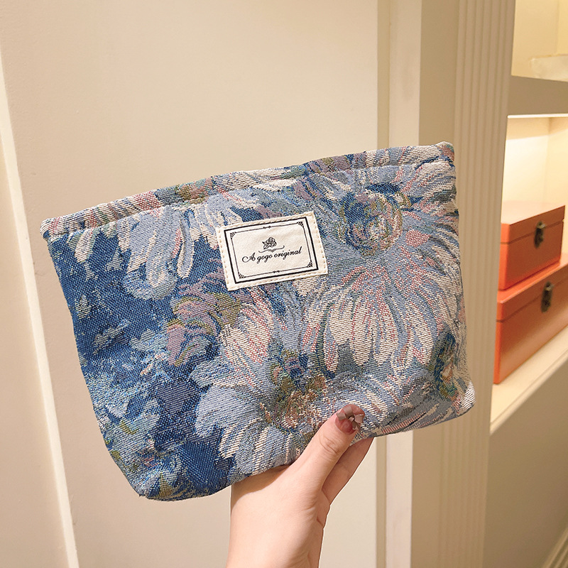 1 Adet Lüks Seri Retro Çiçek Polyester Kadın Çantası 