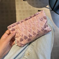 Square small bag.Pink heart 