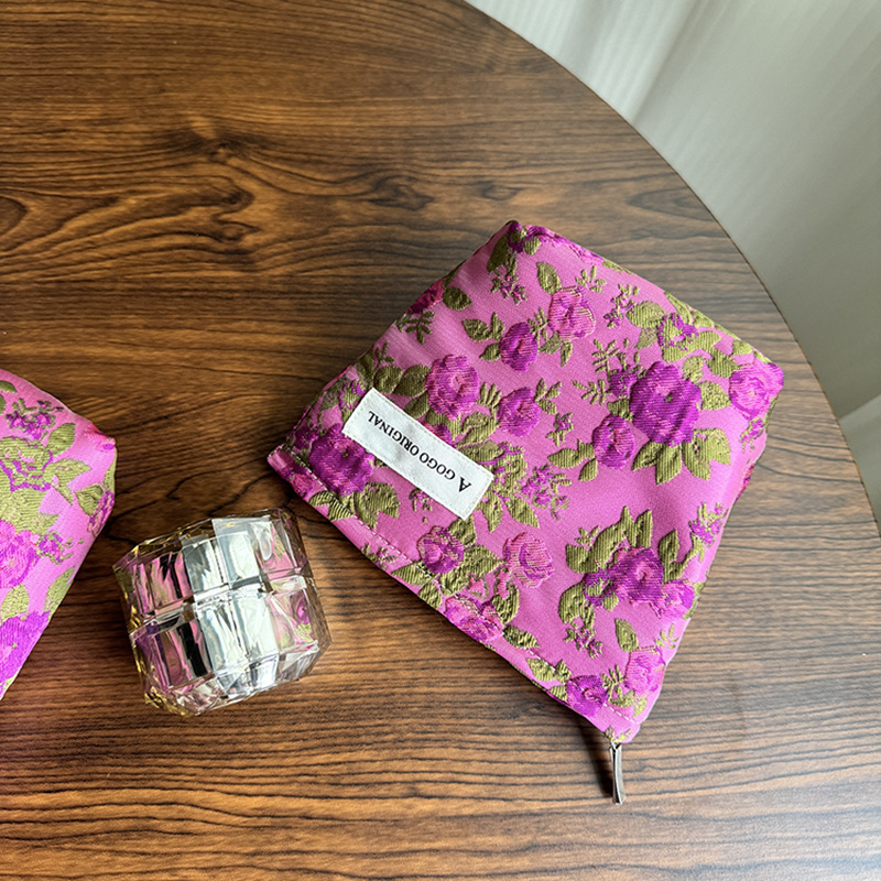 1 Stück luxuriöse Retro-Blumen-Polyester-Damentaschen der Serie 