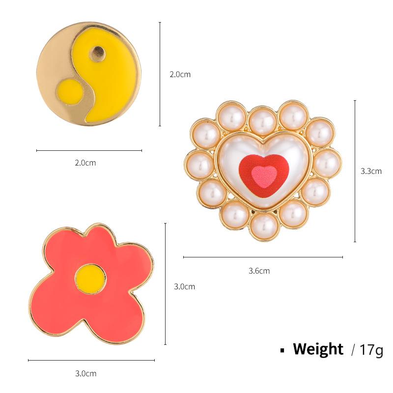 1 Piece Exquisite Series Daily Fashionable Heart Shape Drop Oil Alloy Women's Brooches 