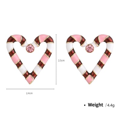 1 Pair Designable Series Elegant Heart Shape Gold Color Alloy Chic Women's Stud Earrings h5 