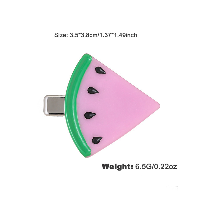 1 Piece Summer Series Daily Funny Watermelon Shape Resin Women's Hair Clips 