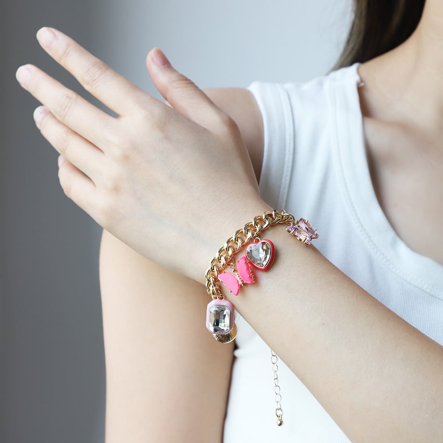 1 Stück Luxuriöse Serie Retro Herz Legierung Damen Charm Armbänder Bild2
