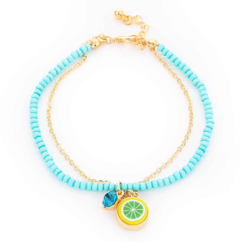 Pulseras unisex de cuentas de aleación con diseño de planta de vacaciones, serie romántica, 1 pieza 