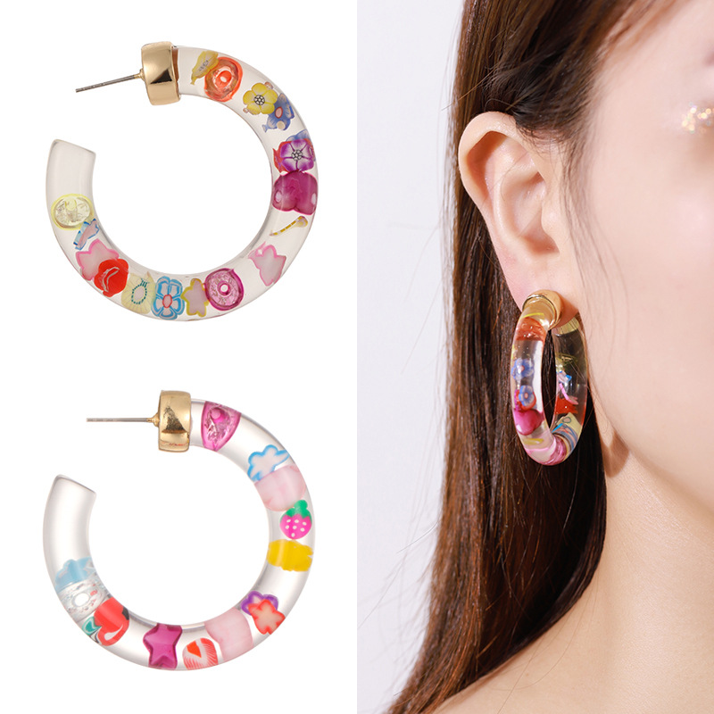 1 Pair Romantic Series Vacation Colorful Fruit Exaggerated Gold Color Alloy Women's Drop Earrings 