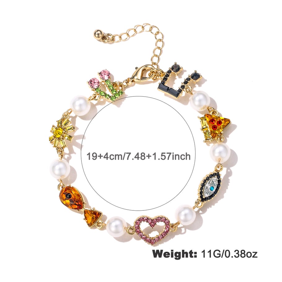 1 Stück Luxuriöse Serie Retro Herz Legierung Damen Charm Armbänder 