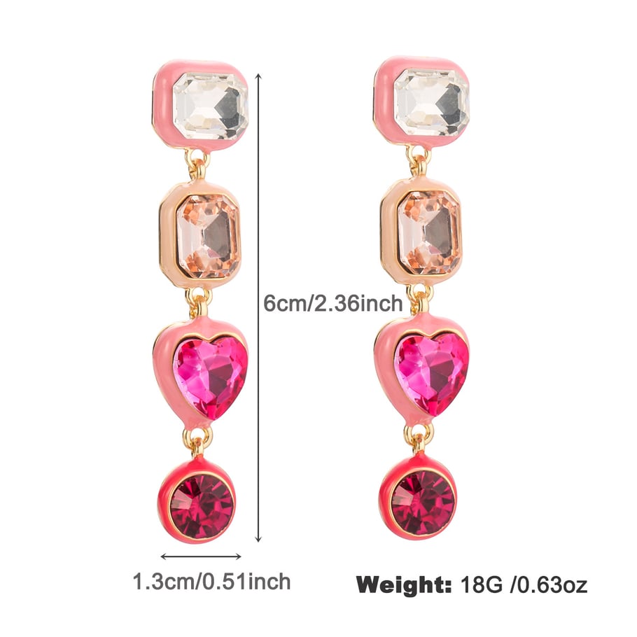 1 Piece Dazzling Style Chic Pink Heart & Butterfly Shape Gold Color Alloy Women's Charm Bracelets 