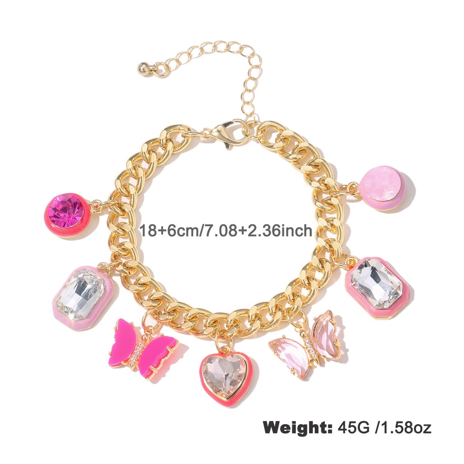 1 Stück Luxuriöse Serie Retro Herz Legierung Damen Charm Armbänder 
