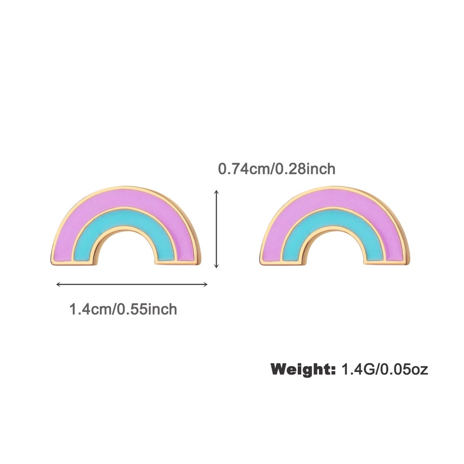 1 Pair Romantic Series Color of Macaron Rainbow Shape Drop Oil Alloy Women's Drop Earrings 