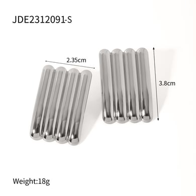 1 Paar Simple Series Simple Strip Edelstahl Goldfarben Damen Ohrstecker h5 