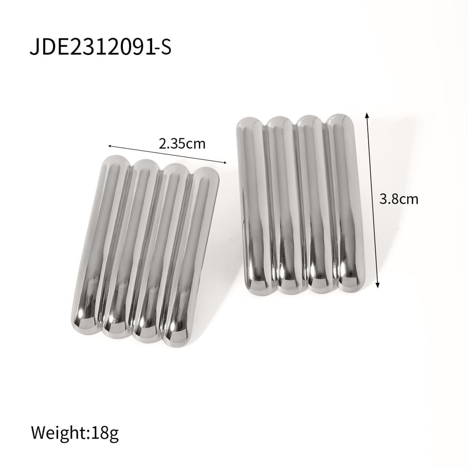 1 Paar Simple Series Simple Strip Edelstahl Goldfarben Damen Ohrstecker 