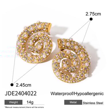Europäische und amerikanische grenzüberschreitende INS-Stil exquisite Persönlichkeit 18 Karat Gold Edelstahl fadenförmige Perlen-Strass-Ohrringe Ohrringe h5 