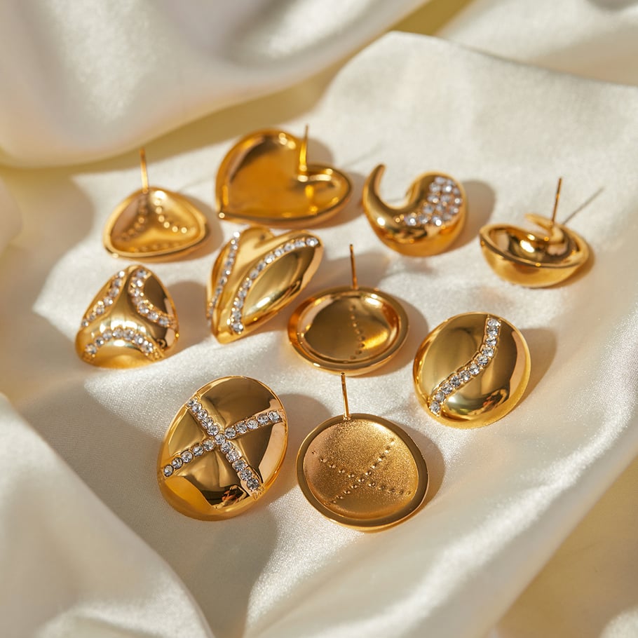 JD designer model! 18k gold stainless steel  diamond/teardrop-shaped diamond earrings European and American ins simple cold style earrings Picture2