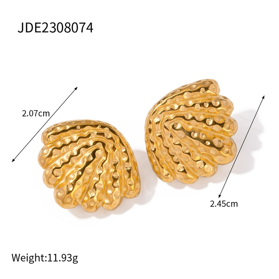 Cross-border summer new shell series stainless steel earrings ins net red same beach style high-grade titanium steel earrings 