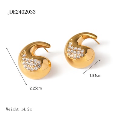 JD Designermodell! Diamant-/tropfenförmige Diamantohrringe aus 18 Karat Gold und Edelstahl im europäischen und amerikanischen Stil, einfache Ohrringe im kalten Stil h5 
