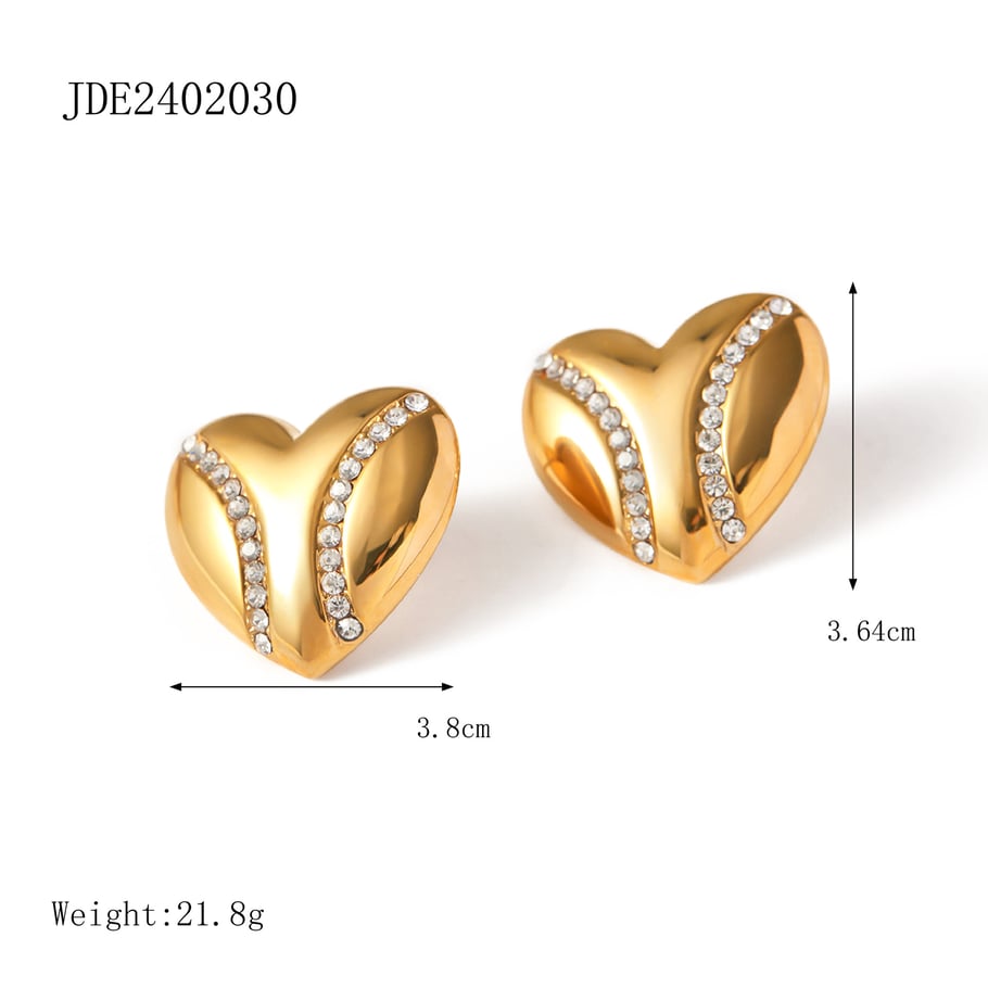 JD designer model! 18k gold stainless steel  diamond/teardrop-shaped diamond earrings European and American ins simple cold style earrings 