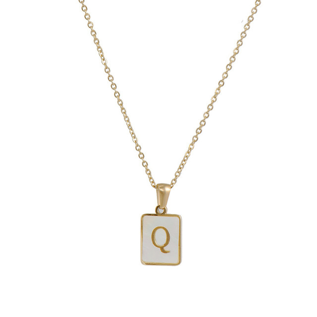 1 Piece Simple Commute Style Letter Stainless Steel 18K Gold Plated Inlay Shell Women's Pendant Necklaces 