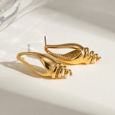 1 Paar Simple Series Ins Style Schildkröte Edelstahl 18 Karat vergoldet Damen Tropfenohrringe h5 Bild2