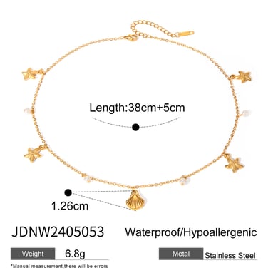 french new ocean series pearl accessories s  cross-border fashion all-match starfish shell necklace jewelry h5 