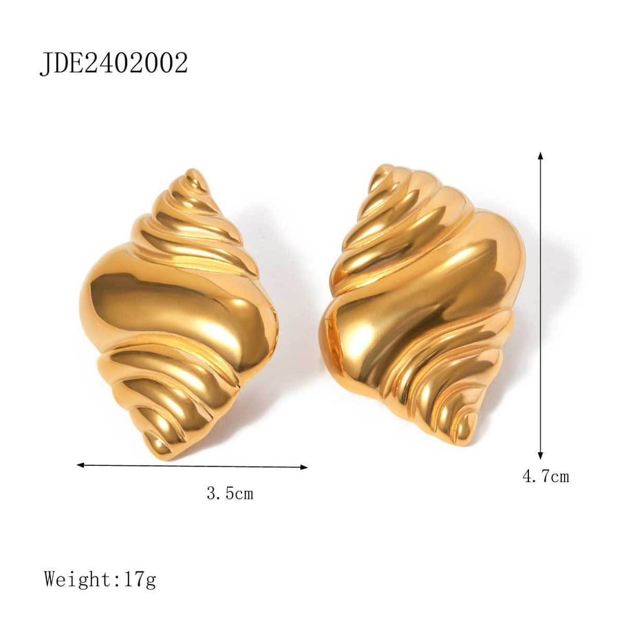 24 new summer conch stainless steel earrings for women European and American celebrities trendy beach style titanium steel earrings 