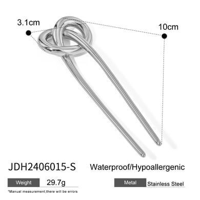  cross-border  style simple high-end temperament elegant  gold stainless steel alkali knot hairpin jewelry for women h5 