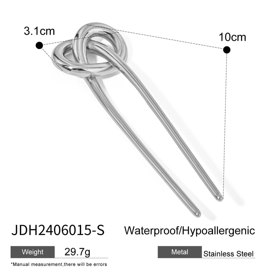  cross-border  style simple high-end temperament elegant  gold stainless steel alkali knot hairpin jewelry for women 