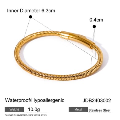 Europäisches und amerikanisches schlichtes Armband aus 16 Karat Gold und Edelstahl im kalten Stil mit einzigartigem Design und rundem Goldarmband mit Schlangenknochenkette h5 Bild2