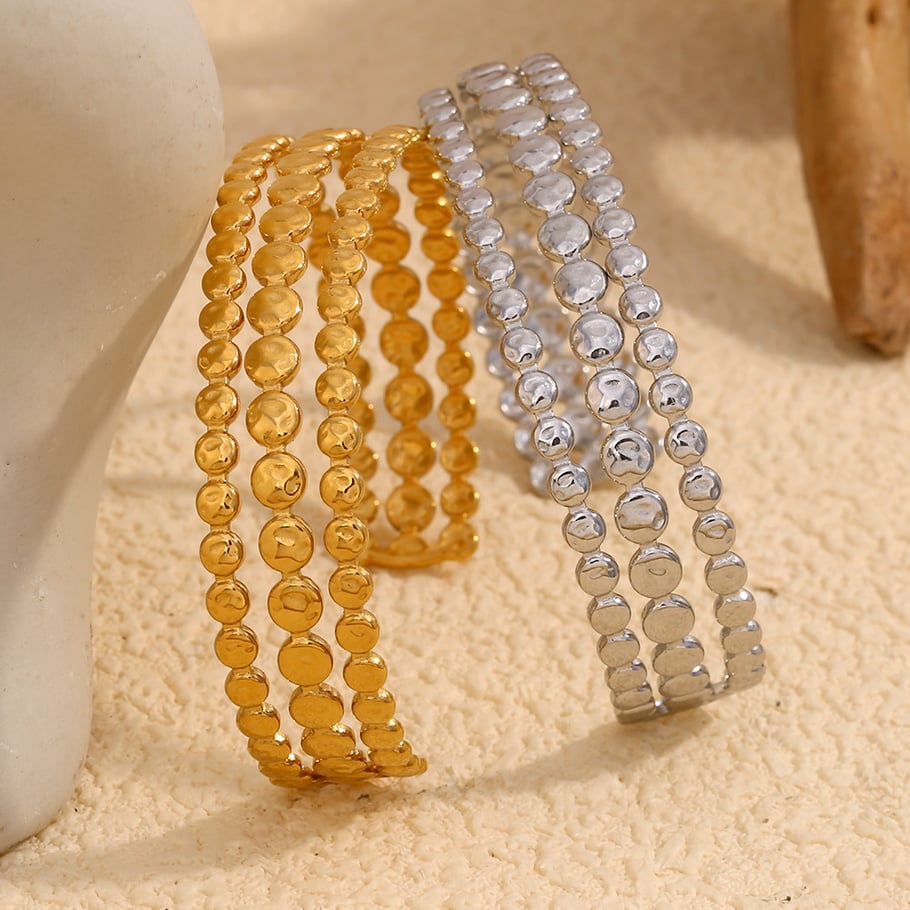 1 Piece Simple Series Retro Geometric Stainless Steel   Gold Color  Women's Bangles Picture2