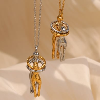 1 Stück Romantische Serie Klassische Figur Edelstahl Gold Farbe Damen Anhänger Halsketten h5 Bild2