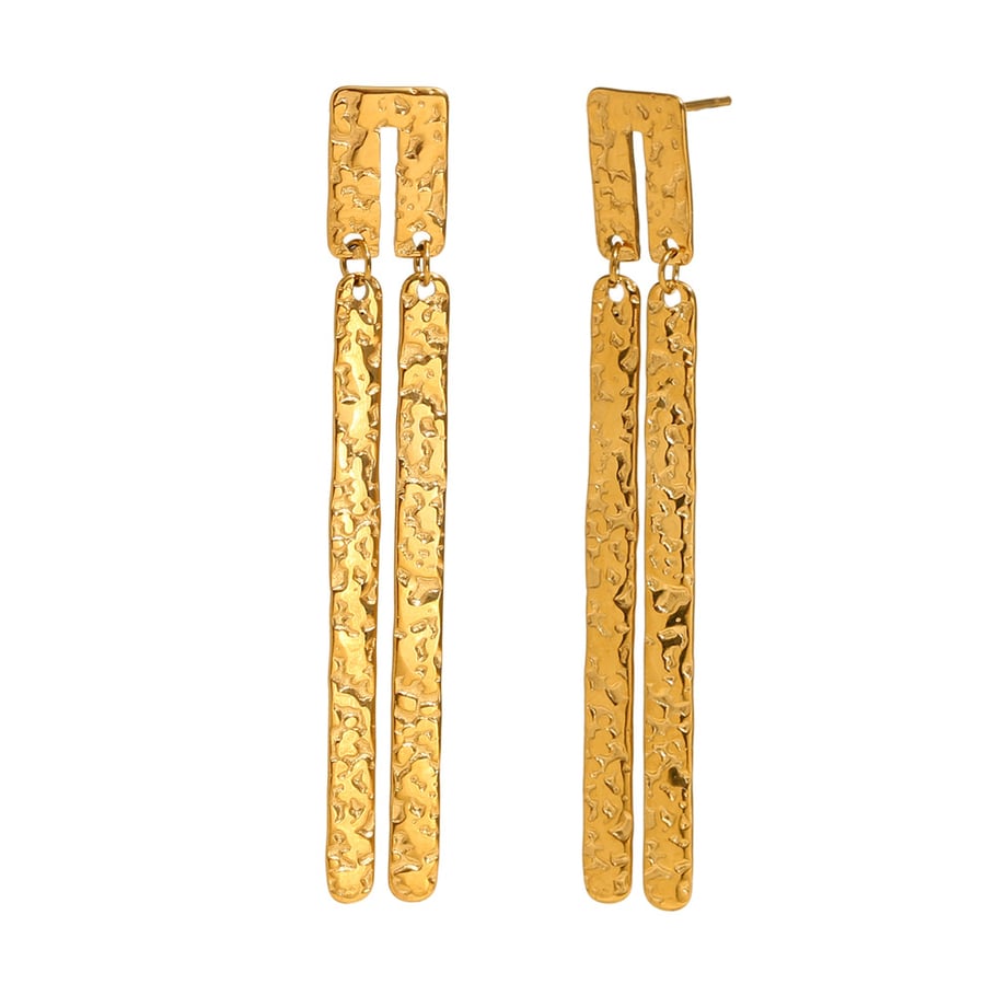 1 Pair Classic Series Elegant Geometric Stainless Steel   Gold Color  Women's Drop Earrings 