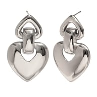 Heart Hoop Earrings-Steel Picture2