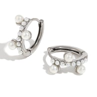 Small Pearl Earrings - Steel 