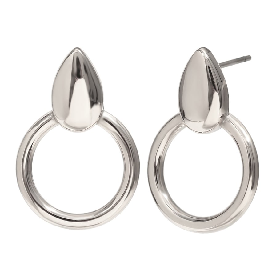 1 Pair Simple Series Classic Geometric Stainless Steel   Gold Color  Women's Drop Earrings 