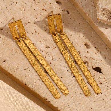 1 Pair Classic Series Elegant Geometric Stainless Steel   Gold Color  Women's Drop Earrings h5 Picture2