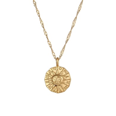 1 Stück Classic Series Klassische Sonne/Mond Edelstahl Goldfarben Damen-Anhänger-Halsketten h5 