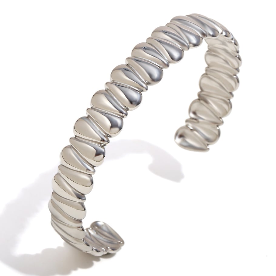 1 Piece Simple Series Classic Droplet Stainless Steel   Gold Color  Women's Bangles 