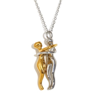 1 Stück Romantische Serie Klassische Figur Edelstahl Gold Farbe Damen Anhänger Halsketten h5 