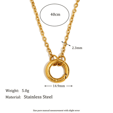 1 Stück Simple Series Tägliche einfarbige Edelstahl-Goldfarbene Damen-Anhängerketten h5 