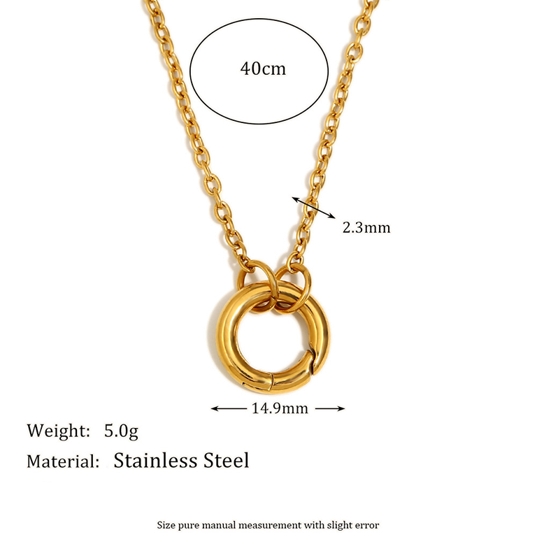 1 Stück Simple Series Tägliche einfarbige Edelstahl-Goldfarbene Damen-Anhängerketten 