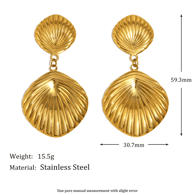 Vintage diamond striped earrings-gold 