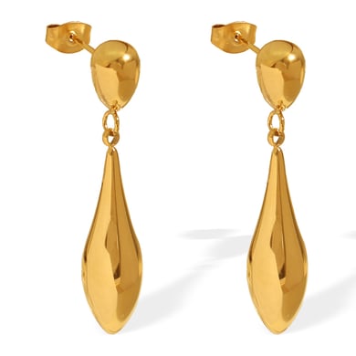 1 Pair Minimalist Series Chic Irregular Droplet Shape Stainless Steel Gold Color Women's Drop Earrings h5 