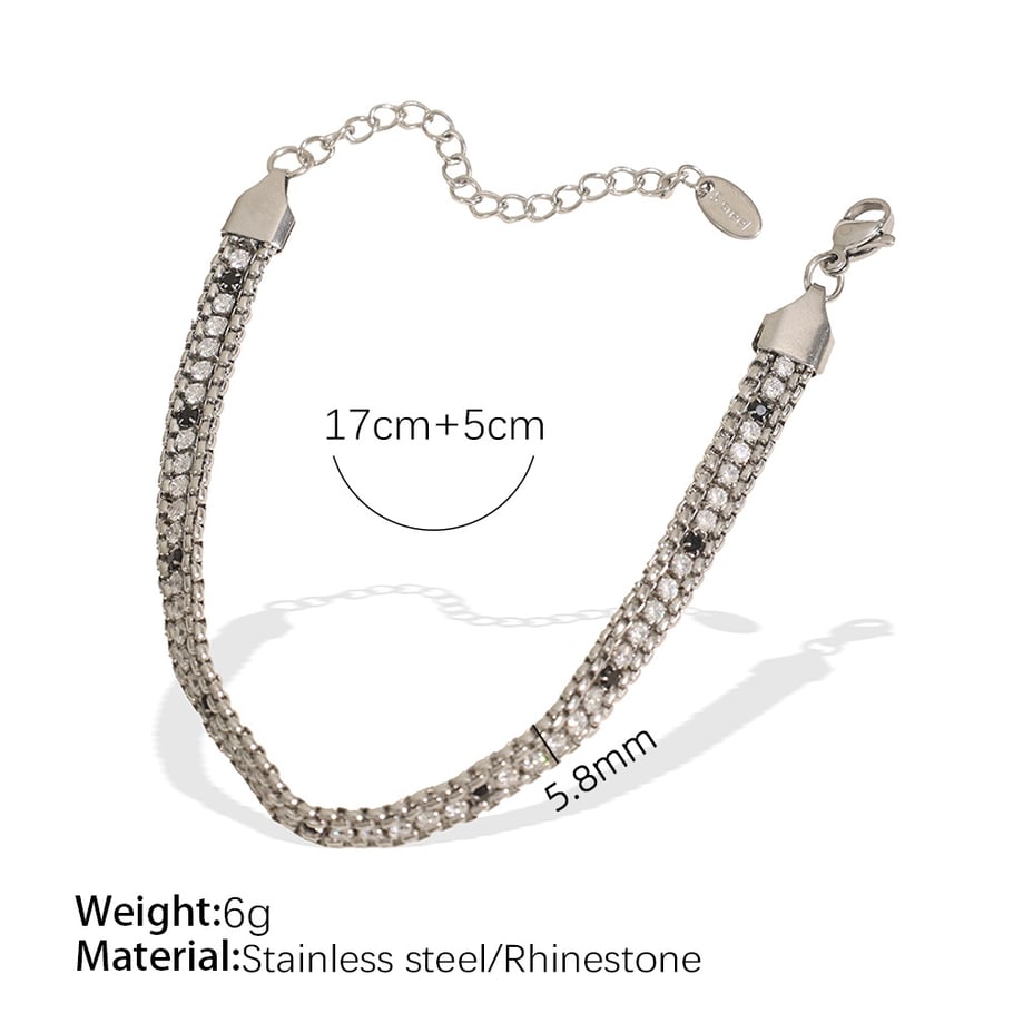 1 Piece Fashionable Series Retro Colorful Beads Multilayer Stainless Steel Gold Color Women's Beaded Bracelets 