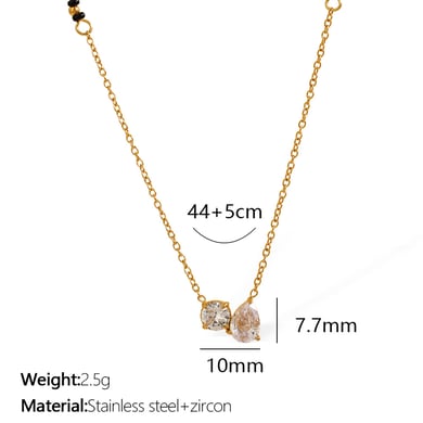 1 Stück Simple Series Klassische einfarbige Titanstahl-Goldfarbene Damenketten h5 